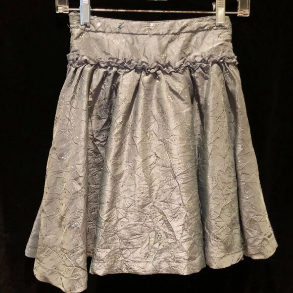 TCP Girls Gray Crinkle Satin & Sparkle Skirt Size 6X/7 Adj. Waist Christmas - Picture 2 of 8